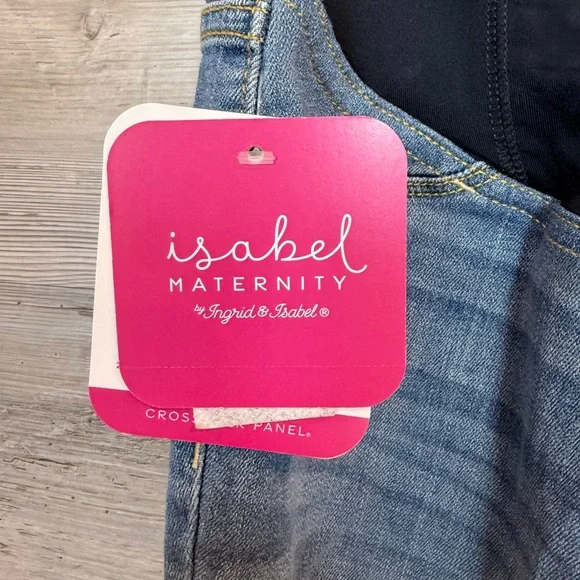 Isabel Maternity by Ingrid & Isabel Light Blue Distressed Ankle Jeans - Picture 4 of 16